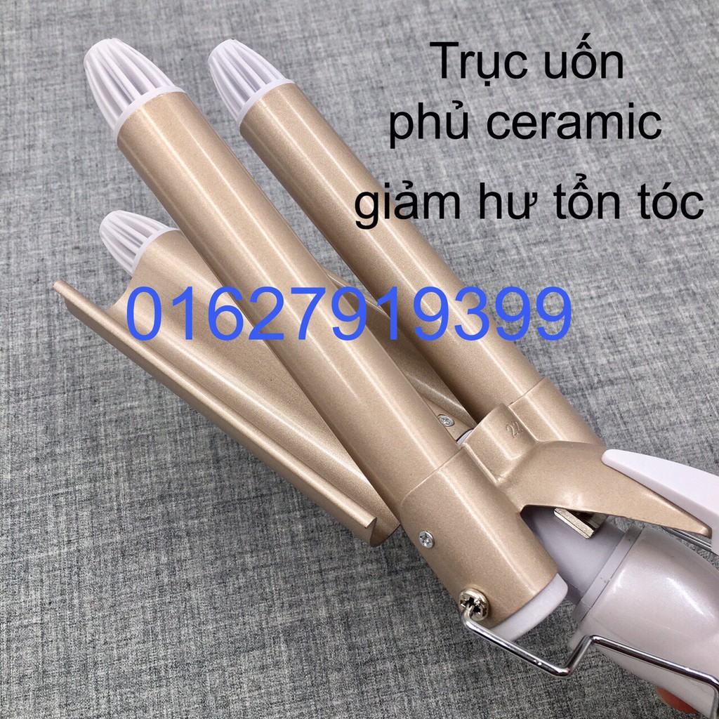 [Free Ship -Quà Tặng] Máy uốn tóc tạo sóng 3 trục KEMEI 1010