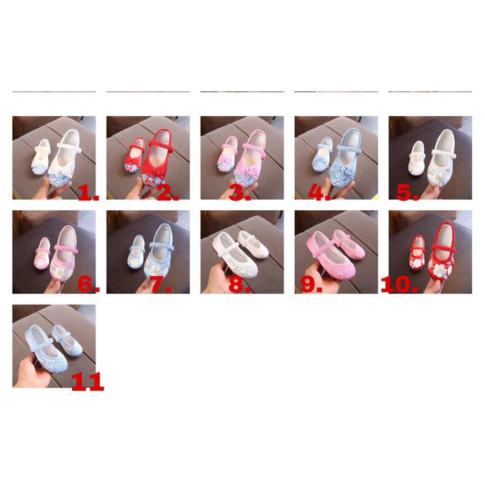 GOM GIÀY VẢI THÊU HOA CHO BÉ