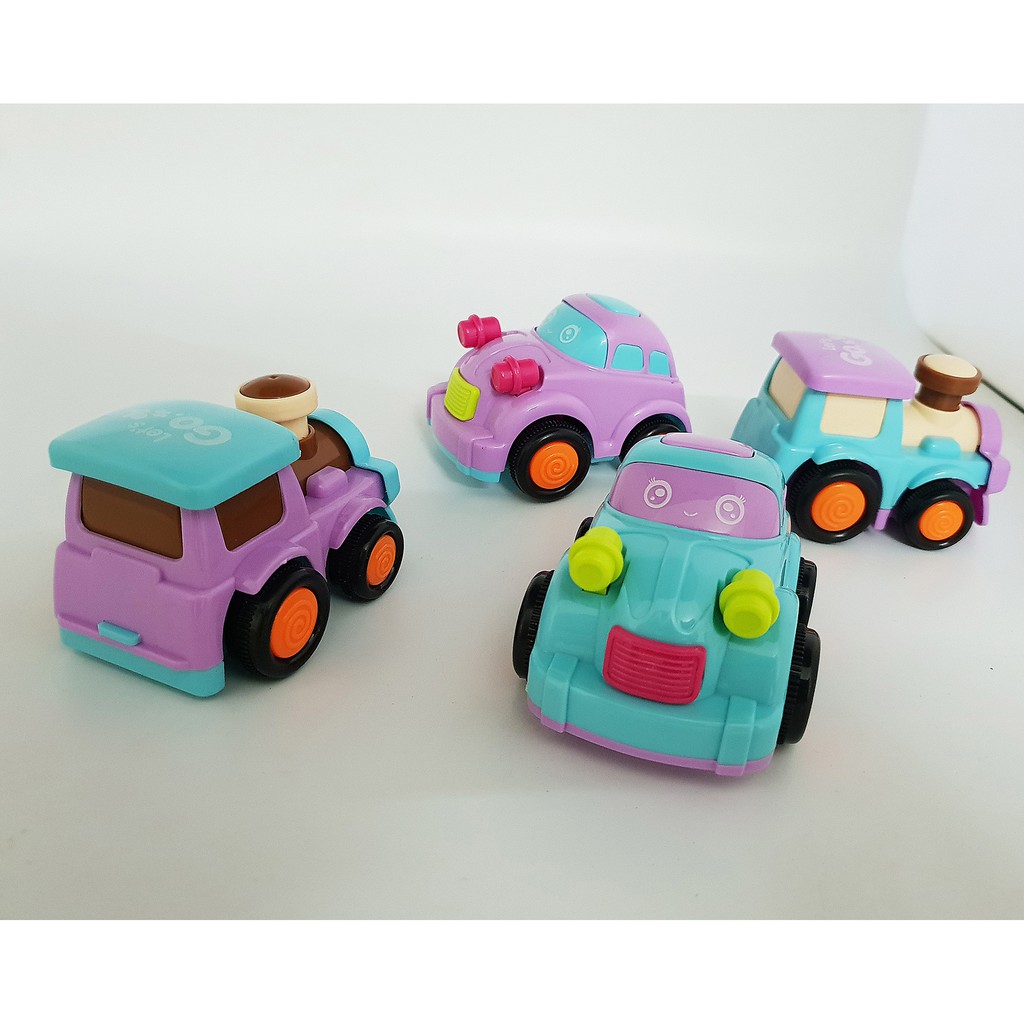 Bộ 4 xe chạy đà Baby Rutle - Xe mô hình nhựa ABS dày dặn chắc chắn
