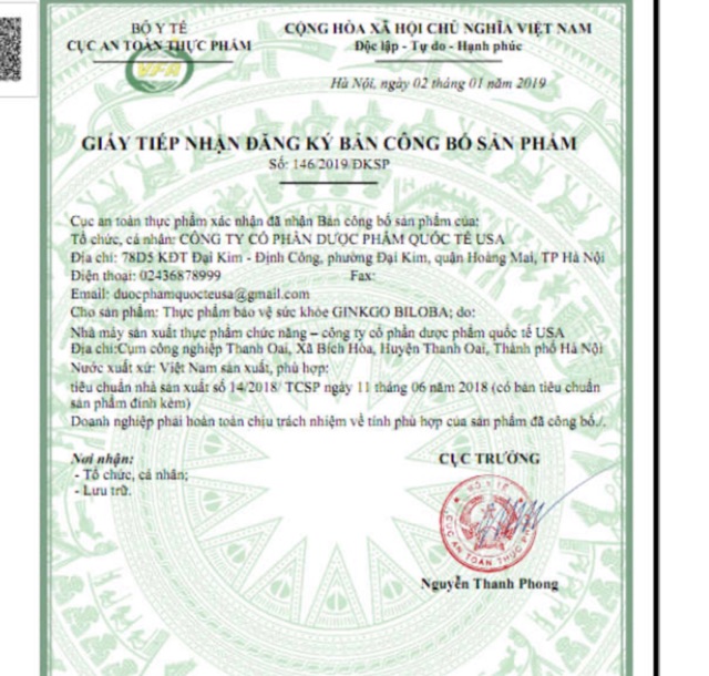 Ginkgo Biloba 240mg Bổ não, tăng cường tuần hoàn máu