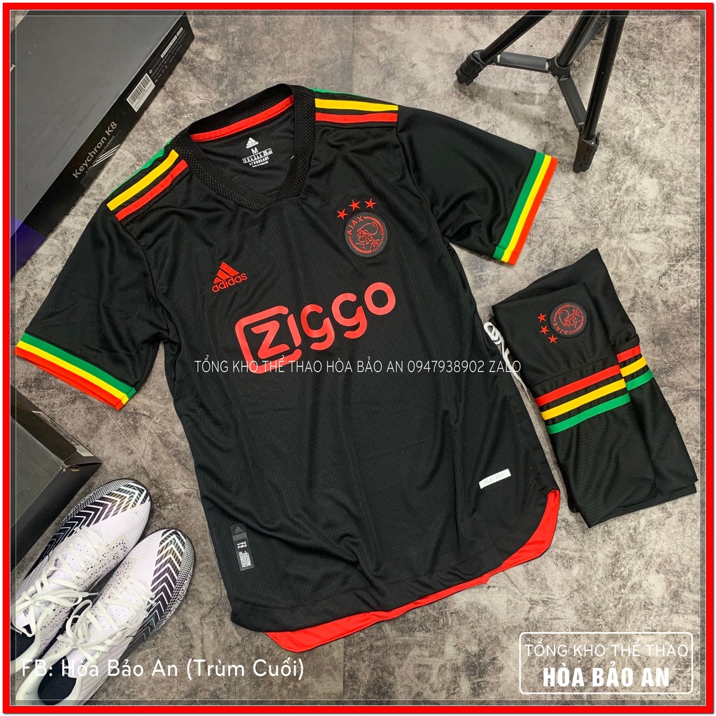 Quần Áo Đá Bóng Ajax Đen 2021_Mẫu Áo Đấu Hot, Giá Tốt 2021-2022 phom 43-90kg