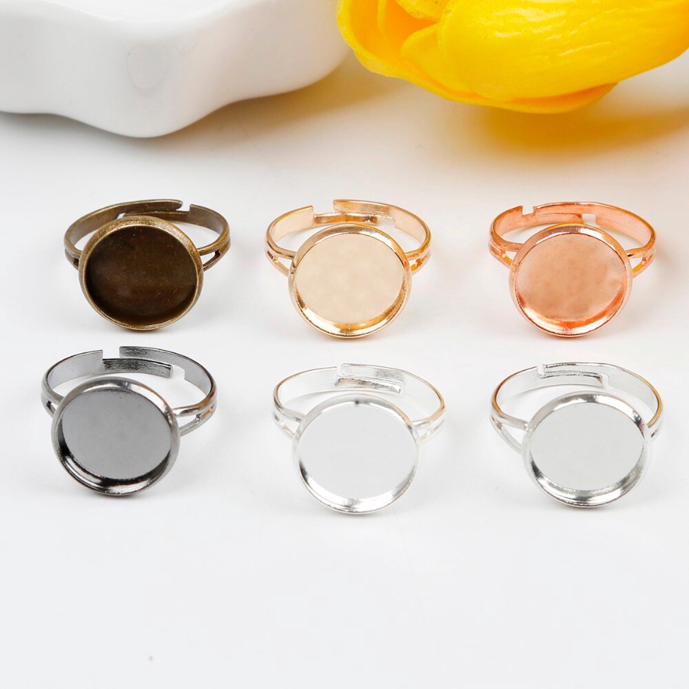 Set 10 đế tròn trơn dùng làm nhẫn đính đá cabochon diy 12mm