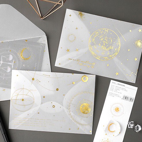 Bộ 3 phong bì nhũ kim vàng (PB09)