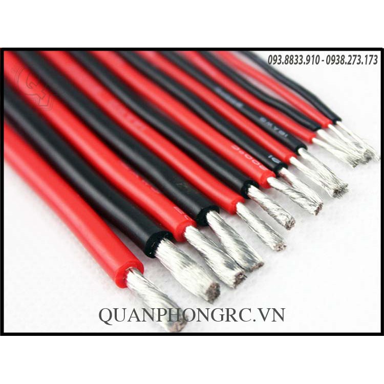 Dây AWG Silicon Chịu Nhiệt 8 AWG – 10AWG – 12AWG ( 2 Mét Đơn)