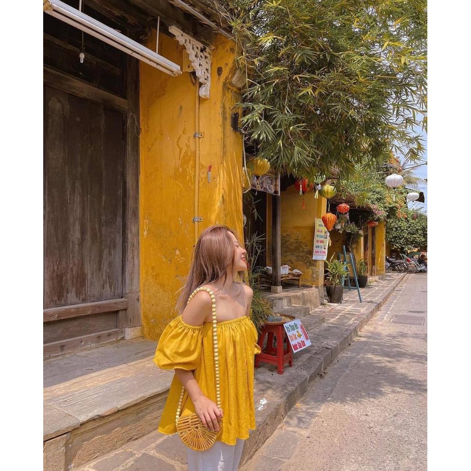 Set Trễ Vai Đi Biển Mix Quần Suông Ống Rộng | BigBuy360 - bigbuy360.vn