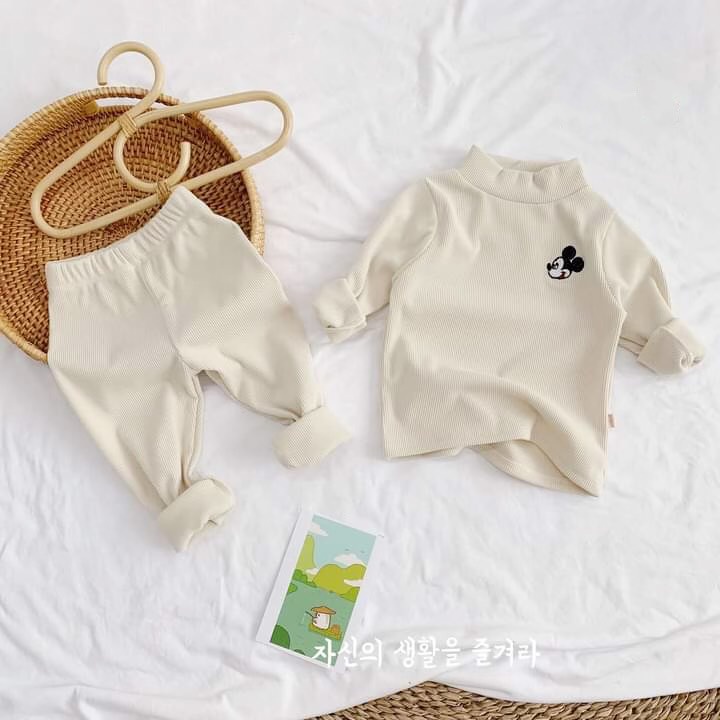 Bộ dài tay cho bé trai và bé gái chất nhung tăm cực dày dặn BN01