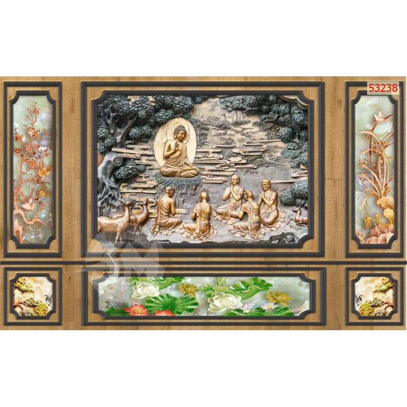 tranh dán tường phật 3D