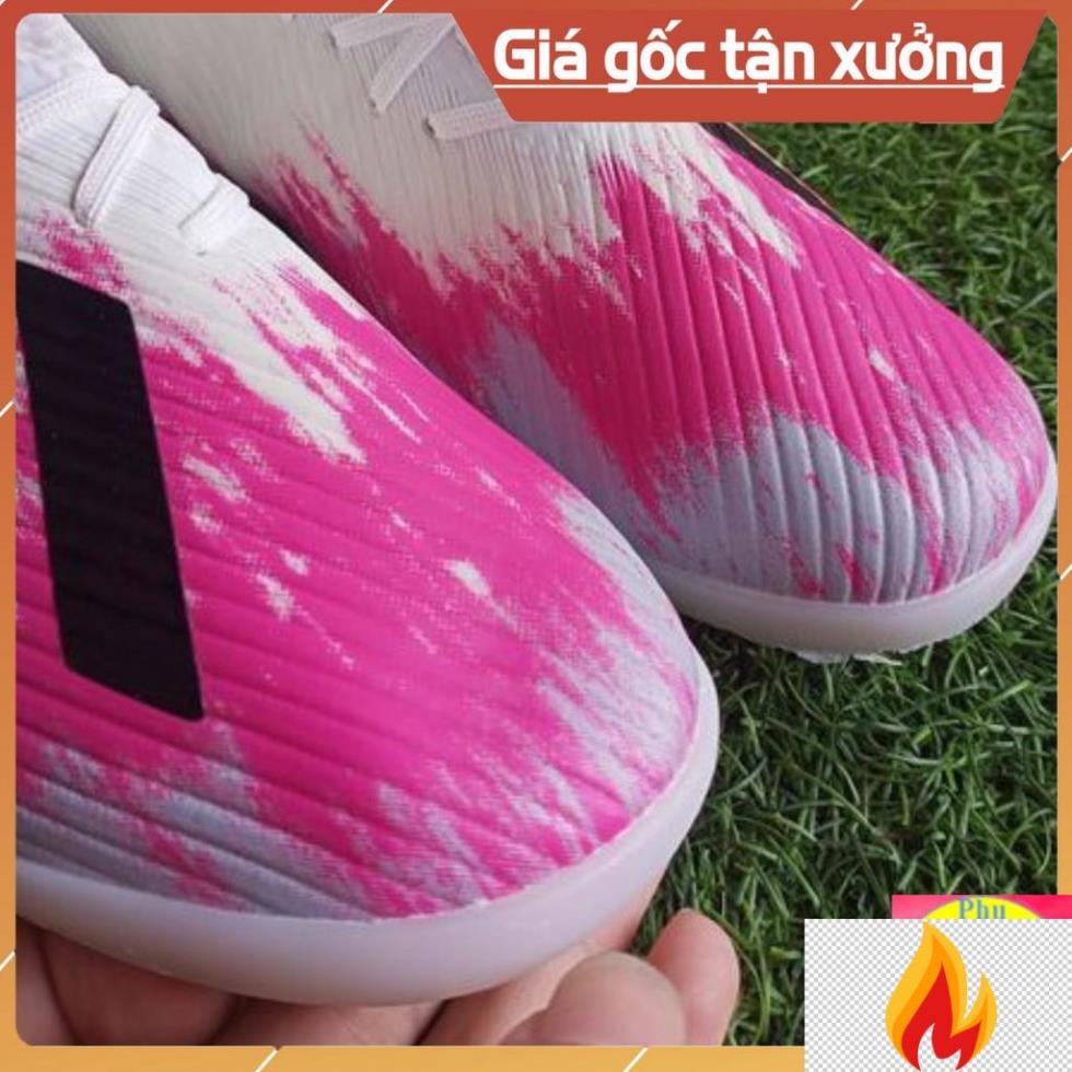 Giày đá bóng sân cỏ nhân tạo cao cấp giá rẻ Adidas X 19.1 Hồng Trắng TF -dfg*d