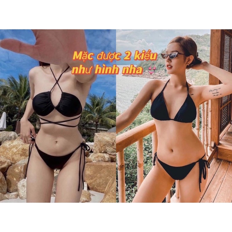 Bikini tam giác kiểu dáng dây dài mặc được nhiều kiểu