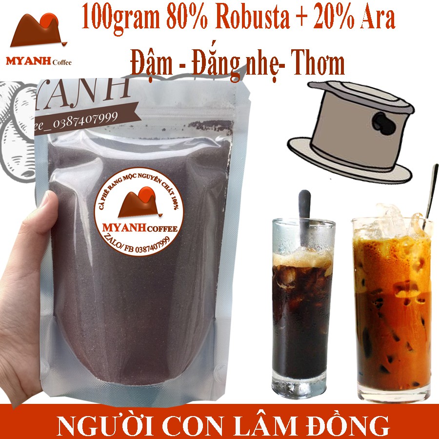 100gr cà phê pha phin - 80% Robusta, 20% Arabica - rang mộc - MYANH coffee - Vietnamese coffee | BigBuy360 - bigbuy360.vn