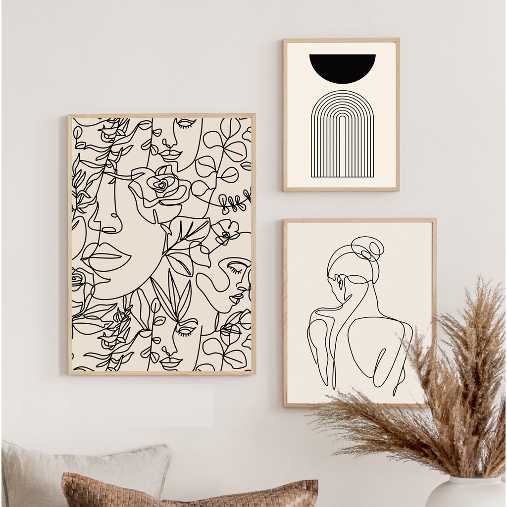 Set 3 tranh canvas treo tường trang trí phòng khách, phòng ngủ X281