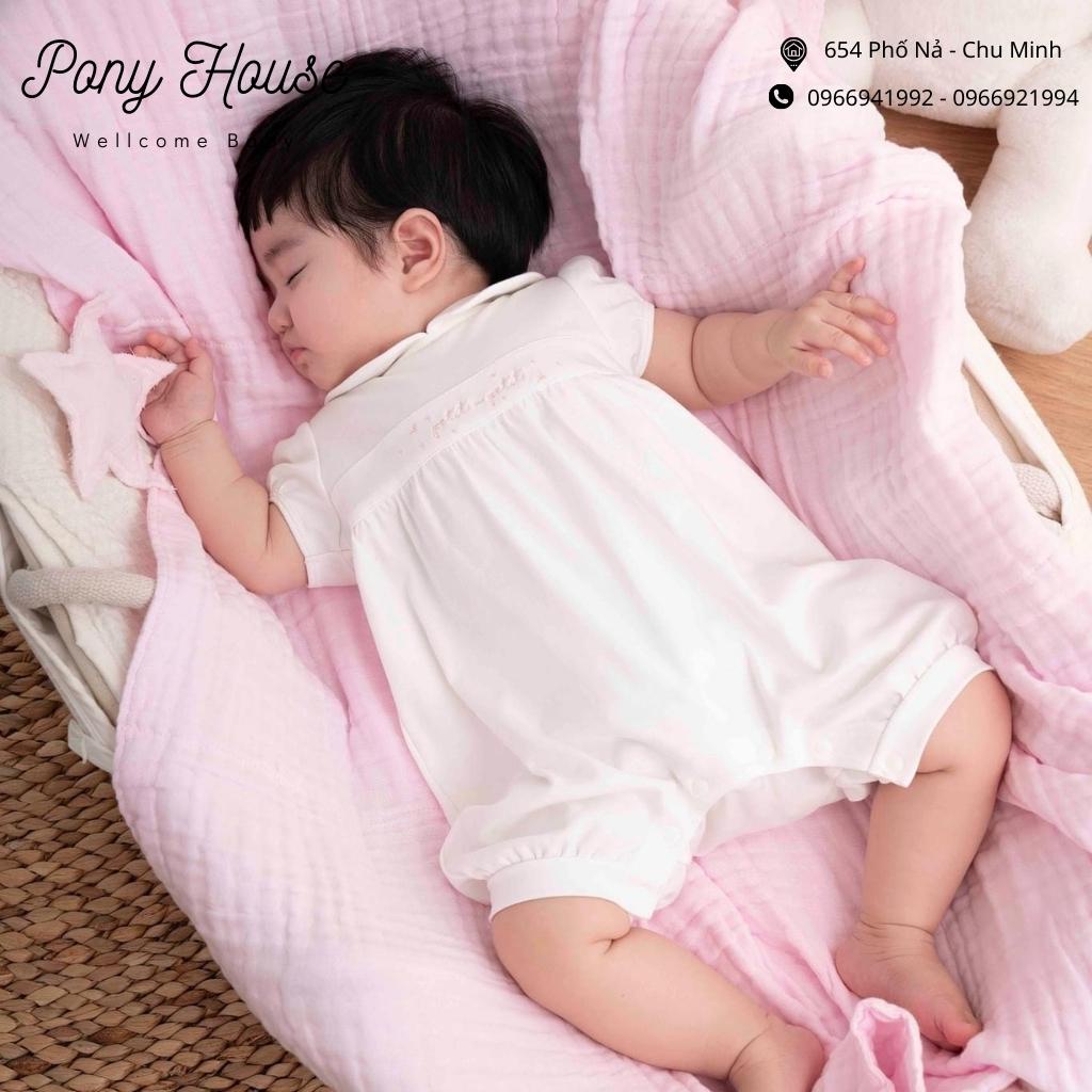 Body Cộc Nous Màu Trắng Thêu Chữ Chất Liệu Cao Cấp Cho Bé Gái  (Size Từ 0-3 Tháng Đến 9-12 Tháng)