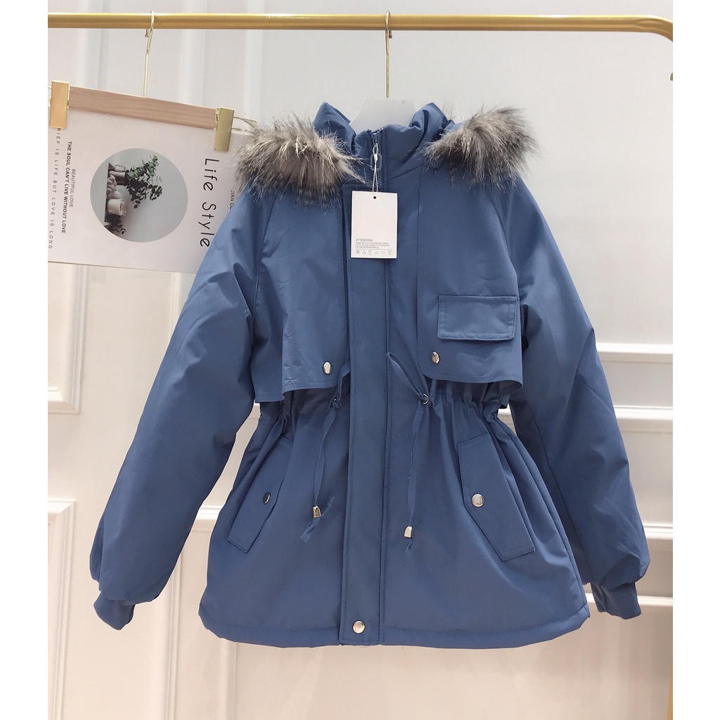 Áo phao parka nữ lót lông cừu 3 lớp cực đẹp ấm Kanimi | BigBuy360 - bigbuy360.vn