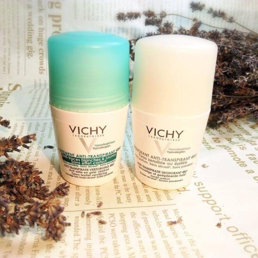 Lăn Khử Mùi Vichy - Cho Da Nhạy Cảm, Siêu Nhạy Cảm, Kéo Dài 48h-72h 50ml