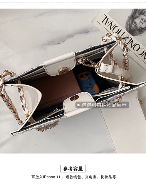 Set túi kèm ví sequin ullzang