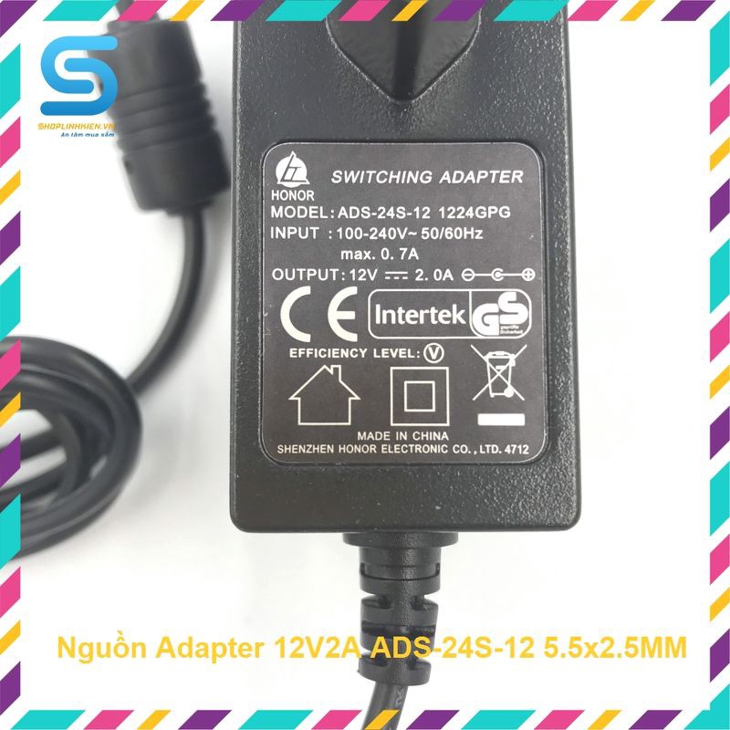 Nguồn Adapter 12V2A ADS-24S-12 5.5x2.5MM HONOR Chính Hãng