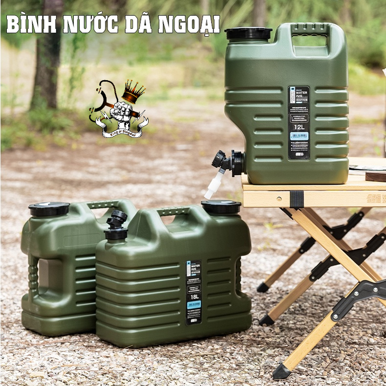 Bình đựng nước cắm trại du lịch dã ngoại di động ngoài trời, có van khóa, có vòi nối dài tiện lợi - DCP9