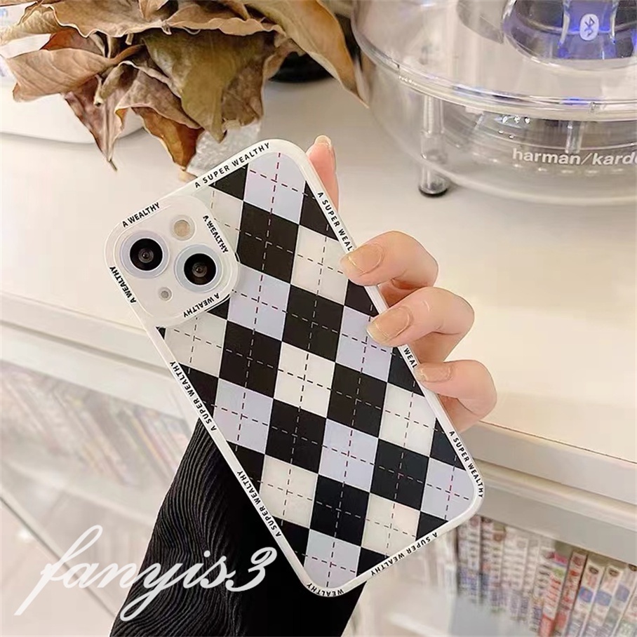 Ốp Điện Thoại tpu Mềm Họa Tiết Sọc Caro Trắng Đen Linh Hoạt Cho iphone 15 14 13 12 11 pro max xs max xr x xs 8 7 6s 6 plus se 2020