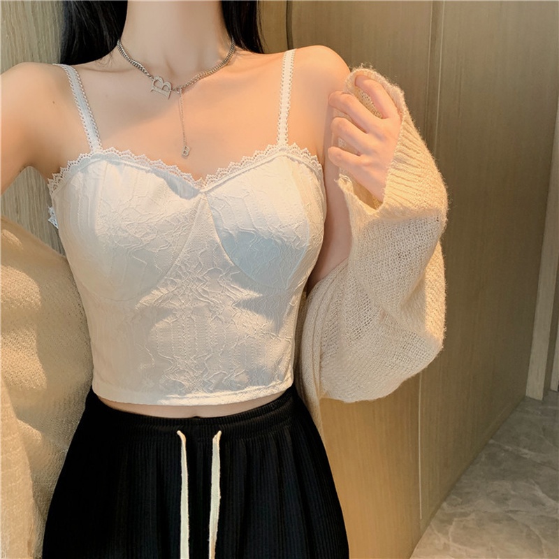 Áo bra nữ 2 dây dáng lửng Xuu Design, thiết kế phối ren mềm có mút ngực - BR14