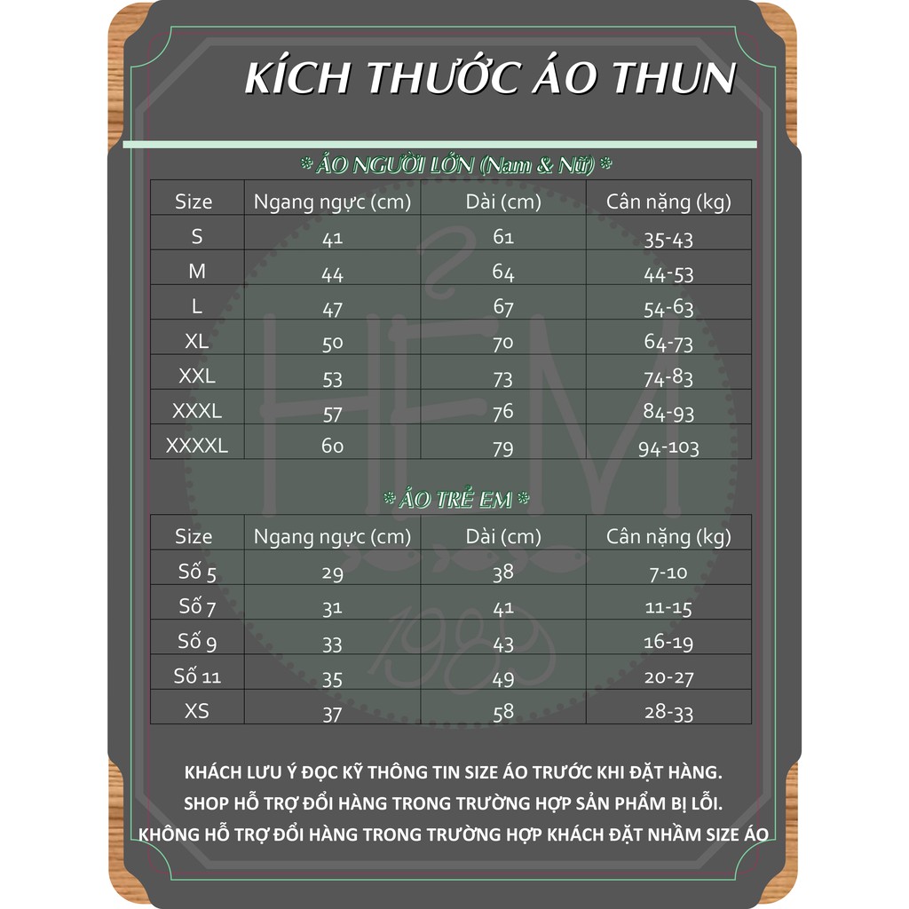 (NHIỀU MẪU) ÁO THUN ĐỦ SIZE từ 7-103 kg P1