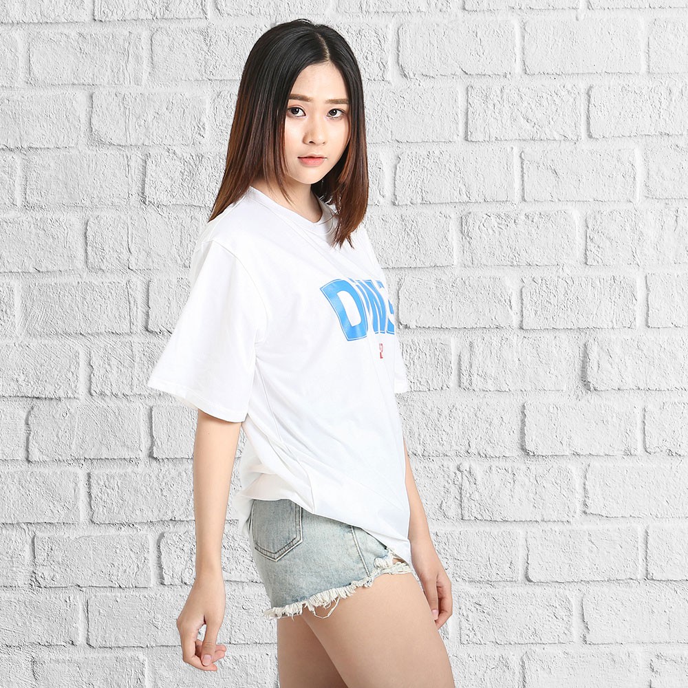 Áo thun tay lỡ phong cách unisex cổ tròn cho nam nữ in chữ DINO đẹp T11