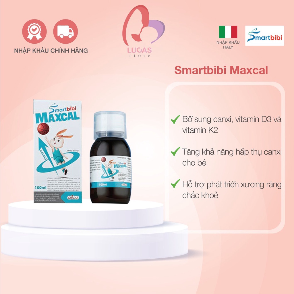 Smartbibi Maxcal bổ sung Canxi, hỗ trợ phát triển chiều cao cho trẻ 100ml - TP153