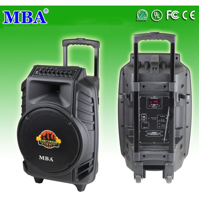 Loa kéo Karaoke MBA Bass 40 - Tặng Kèm 02 Micro không dây cao cấp