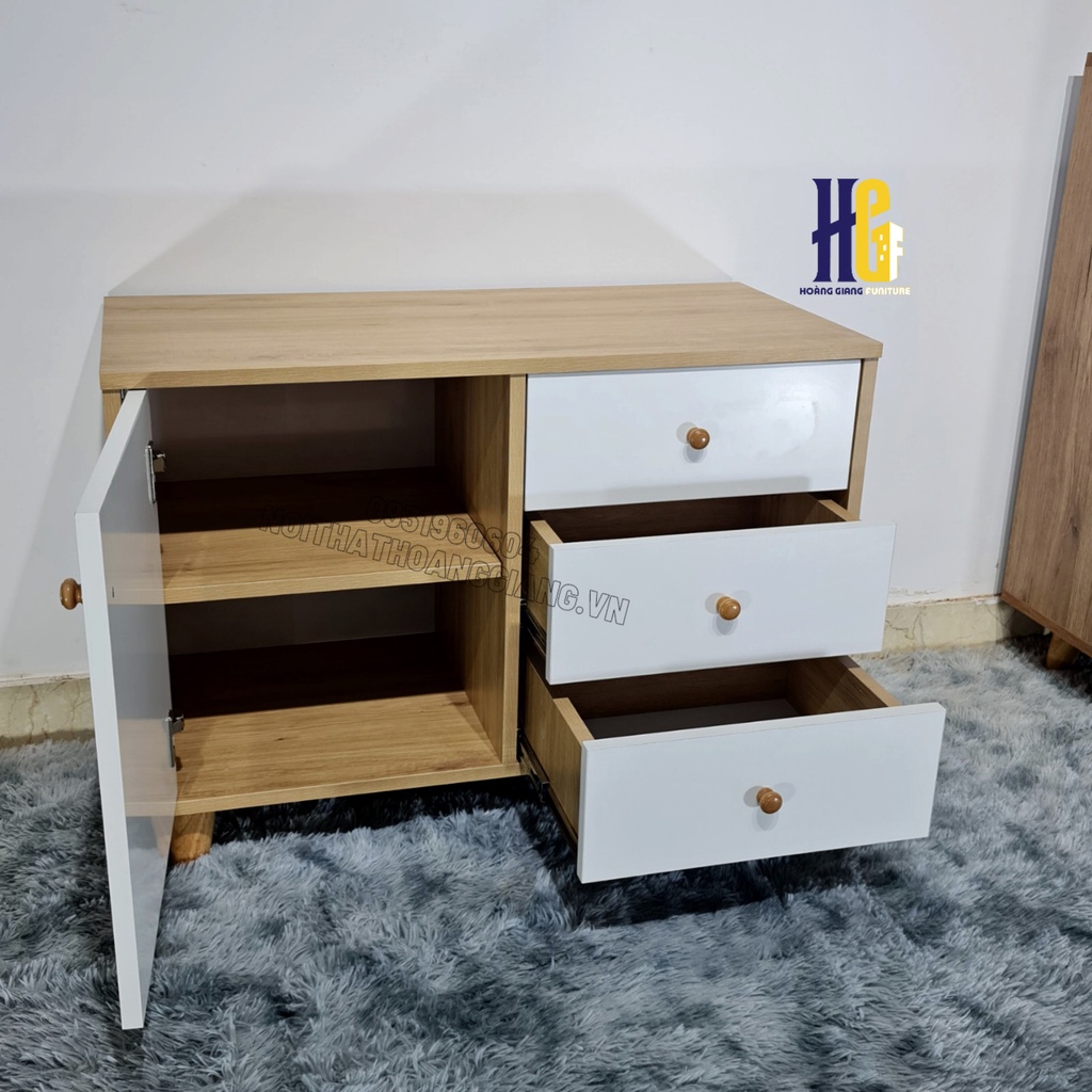 [Free Ship]-  Tủ gỗ đầu giường, tủ đầu giường hiện đại Paris sản xuất bởi HG Interior