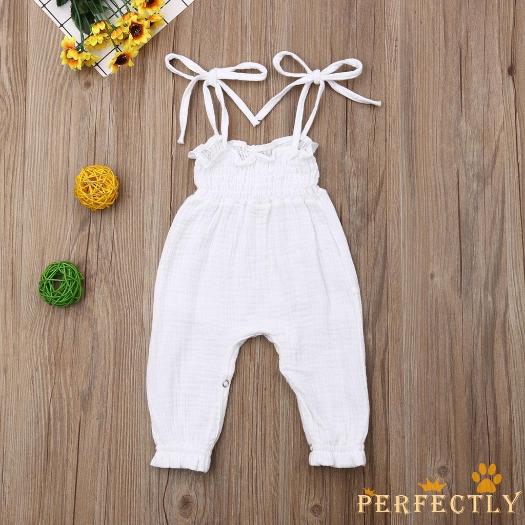 Áo liền quần bằng vải cotton phong cách đáng yêu dễ thay tã cho bé gái