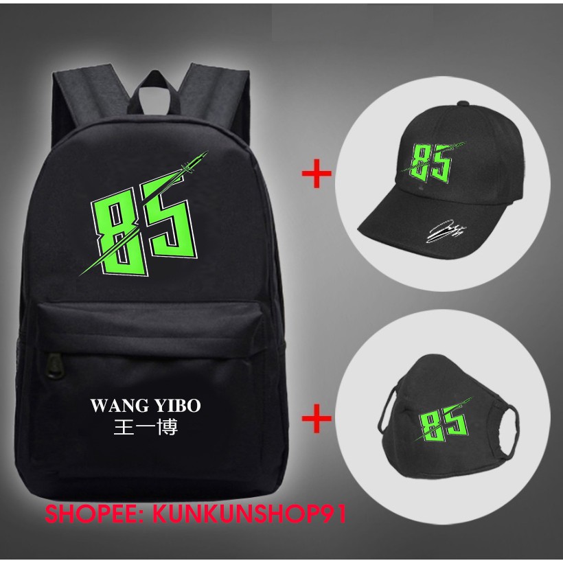 Combo: 1 Nón, 1 Khẩu Trang, 1 Balo Vương Nhất Bác, Wang Yibo Tracer 85