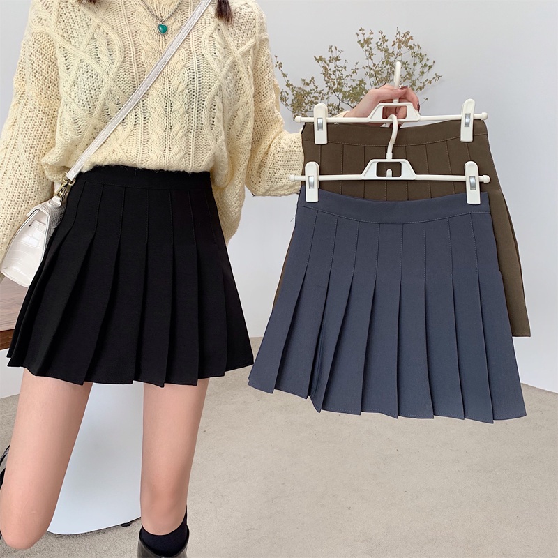 Chân Váy Lưng Cao Xếp Ly Màu Sắc Thanh Lịch Phong Cách Hàn Quốc Cho Nữ