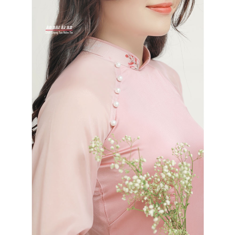 Áo Dài cách Tân Nữ Tay Ngắn Hoa Nhí TK09