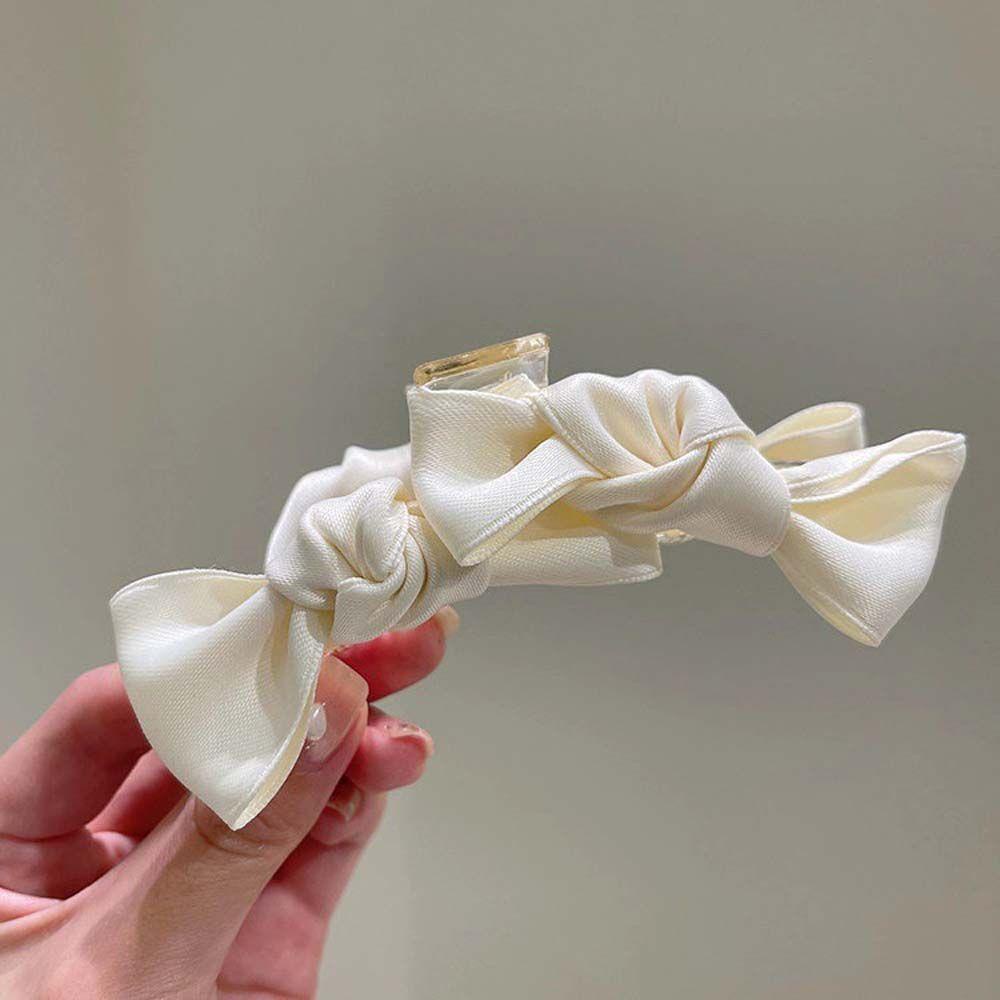 Kẹp Tóc Càng Cua Đính Nơ Bằng Acrylic Cỡ Lớn Thanh Lịch Cho Nữ