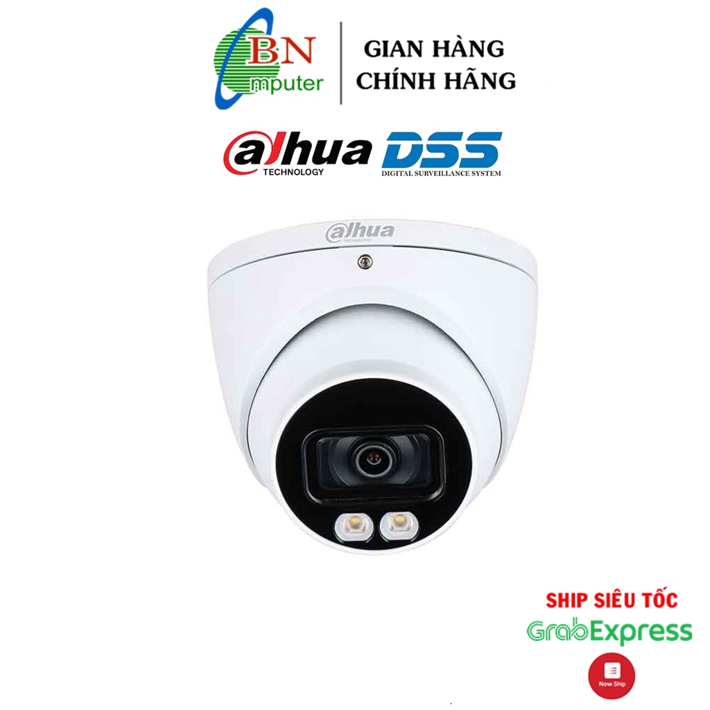 Camera Dahua HDW 1239TP-A-LED-S2 có mic full màu ban đêm dome kim loại