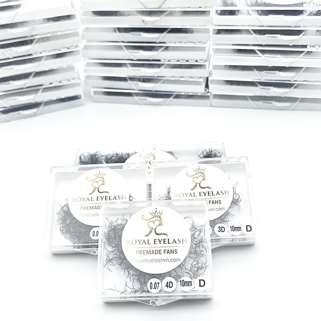 Mi Fans  Sẵn 4D ROYAL EYELASH Lông Chồn Cao Cấp / 500 - 1000 fans / C,CC,D / 0.07