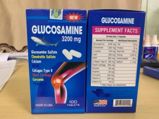 Hỗ trợ khớp Glucosamin 3200mg hộp 100v