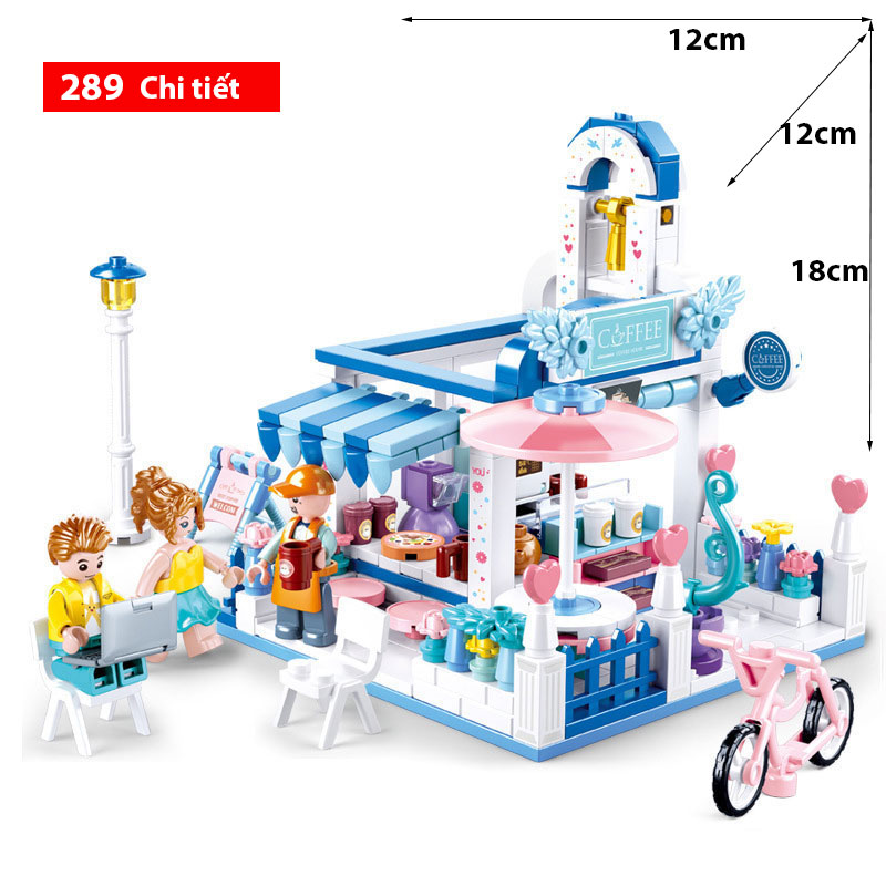 Bộ đồ chơi lắp ghép kiểu Lego bé trai bé gái Mô hình Nhà hàng và khu vui choi ven biển chất liệu nhựa ABS cao cấp