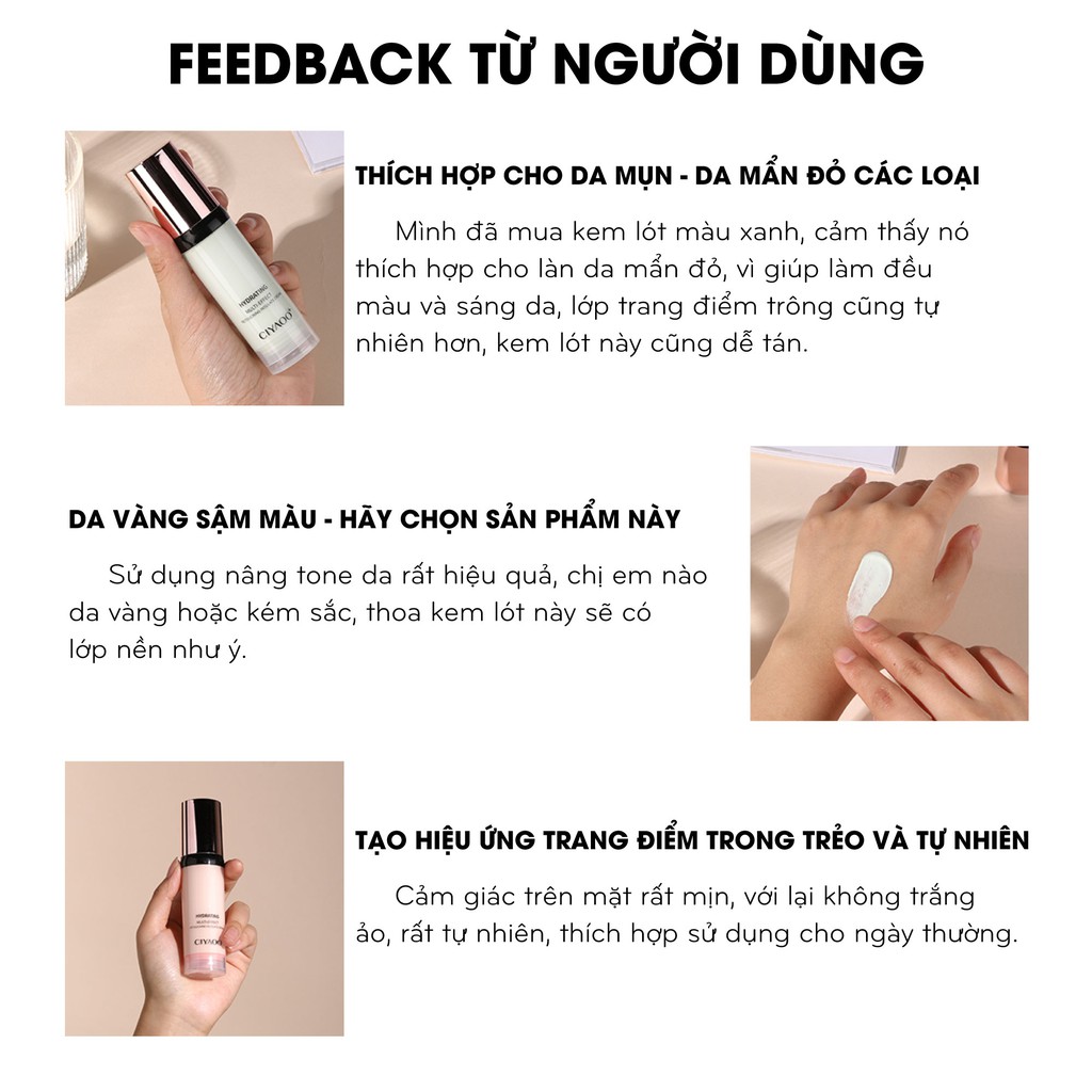 Kem Lót Kiềm Dầu CIYAOO Multi – Effect Hydrating Makeup Base Cream Dưỡng Ẩm & Nâng Tone Da (30g) | BigBuy360 - bigbuy360.vn