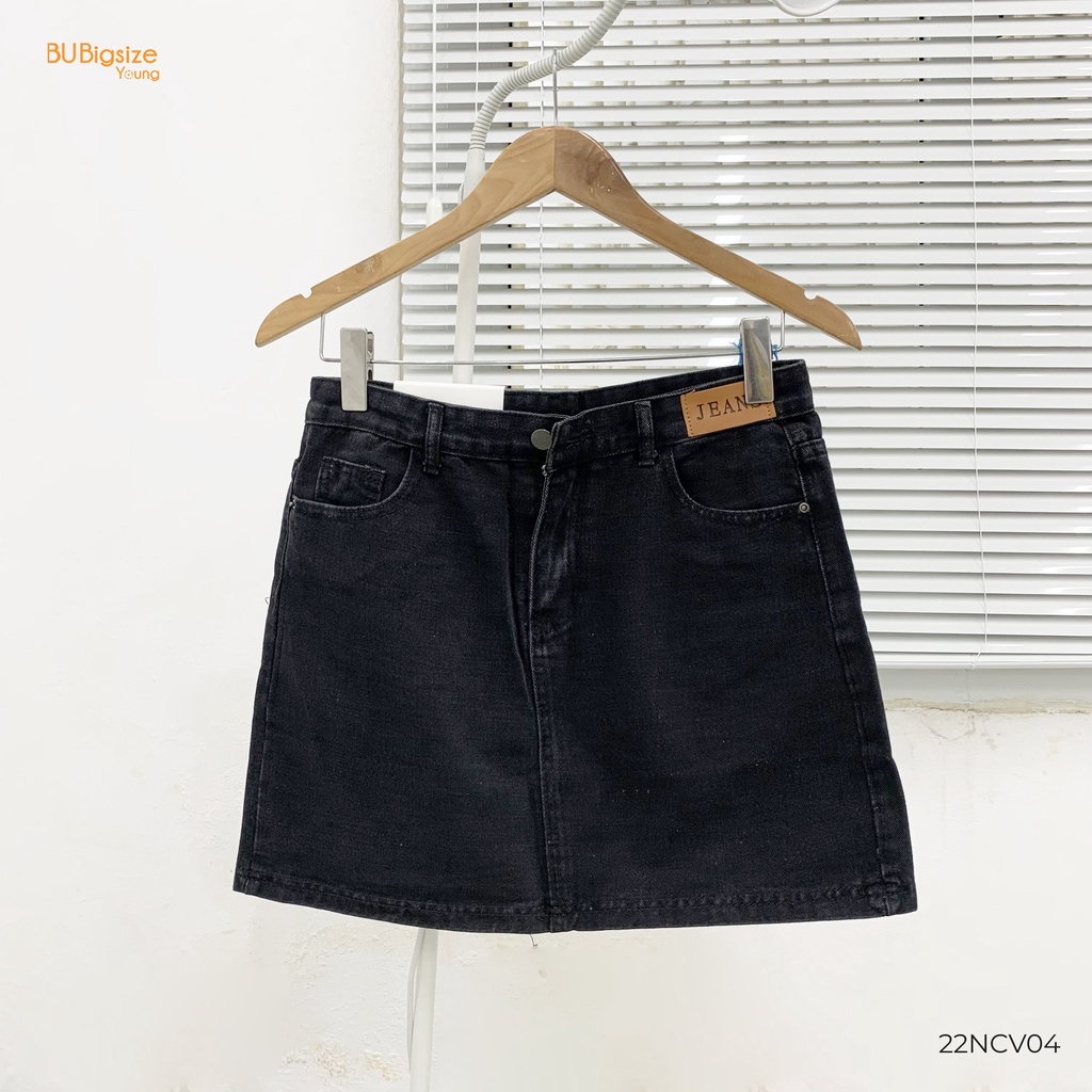 Chân váy jean basic BIGSIZE (55kg đến 95kg) - 22NCV04 - [BU Bigsize Young]