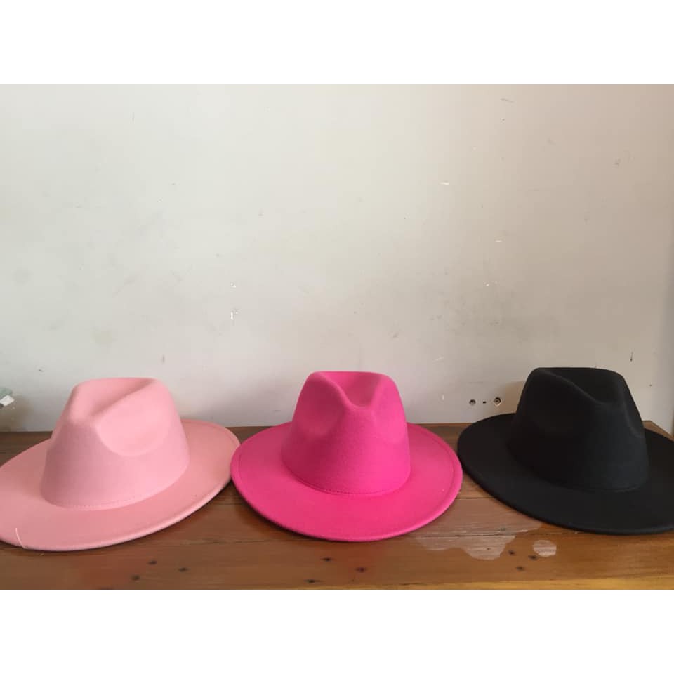GIẢM 15 % Mũ phớt Vintage rộng vành cổ điển Fedora chất liệu dạ, nón vintage Fedora nam nữ thời trang