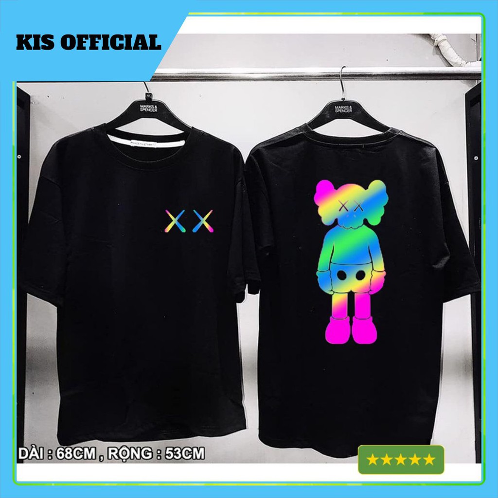 Áo Thun Unisex Hình Gấu XX Phản Quang 7 Màu Form Rộng Thời Trang Nam Nữ Phong Cách Hàn Quốc [KIS OFFICIAL]