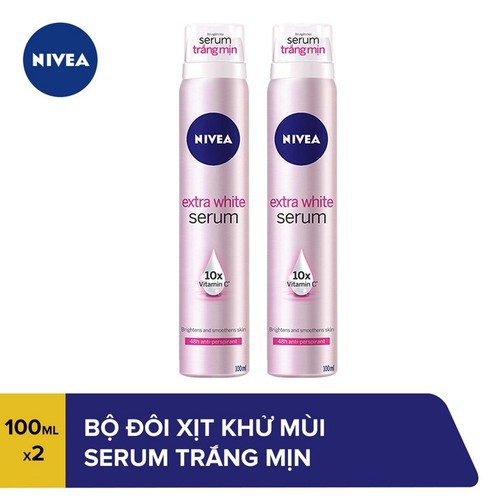 Xịt ngăn mùi serum trắng mịn NIVEA