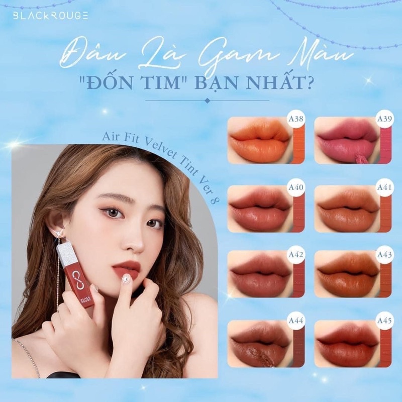 (Full Màu A01-A45) Son kem lì Black Rouge Air Fit Velvet Tint Ver8 Ver 8 A06 A12 | BigBuy360 - bigbuy360.vn