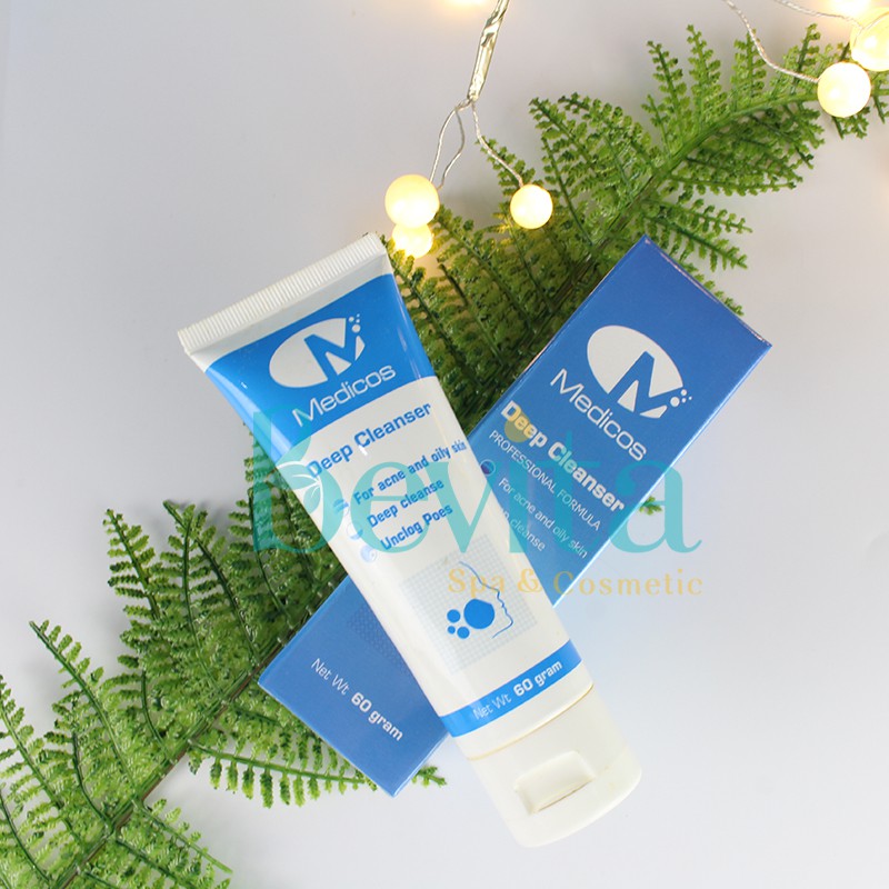 Sữa rửa mặt giảm mụn Medicos Deep Cleanser 60gr, sữa rửa mặt kiềm dầu - Bevita