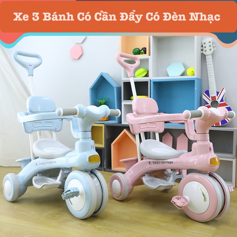 Xe Đạp Ba Bánh Có Cần Đẩy 688 Kidwow Có Đèn Nhạc Cho Bé Từ 9 Tháng Đến 5 Tuổi1