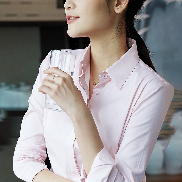 Áo sơ mi nữ công sở dài tay dáng Hàn Quốc thanh lịch hiện đại