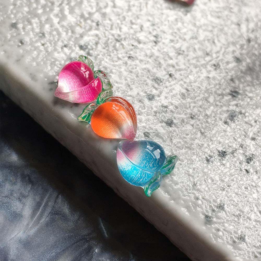 Phụ Kiện Trang Trí Móng Tay Nghệ Thuật 3D Hình Trái Đào Xinh Xắn