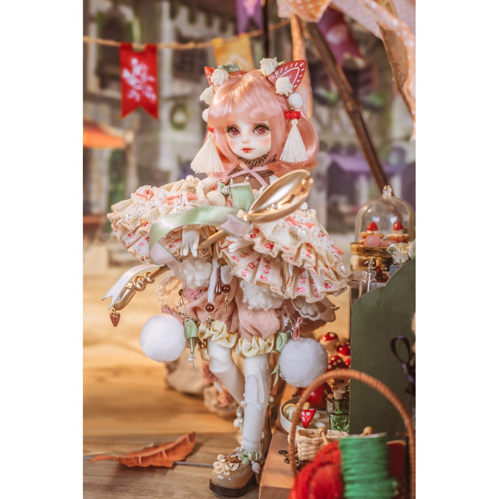 Búp bê bjd 1/6, bánh dâu tây Wendy, búp bê GEM của búp bê 27cm bóng có khớp