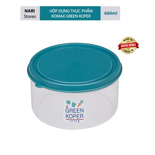 Hộp đựng thực phẩm 660ml nắp dẻo KOMAX Green Koper GK50675, chứng nhận an toàn, dễ vệ sinh, nhập khẩu Hàn Quốc