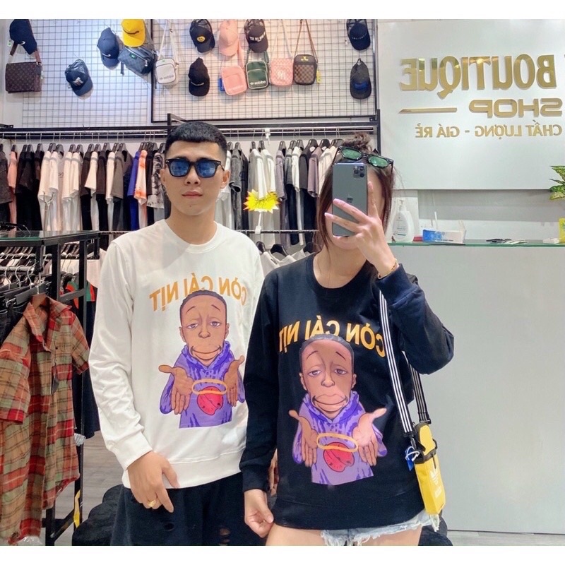 áo sweater dài tay cho nam nữ còn cái nịt thun hoặc nỉ